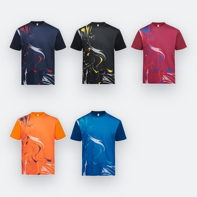 Qd89 quick dry sublimation t-shirt marble swirl all colours