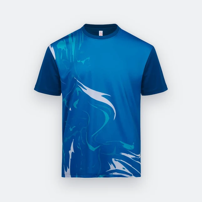 Qd89 quick dry sublimation t-shirt marble swirl navy pro colour view