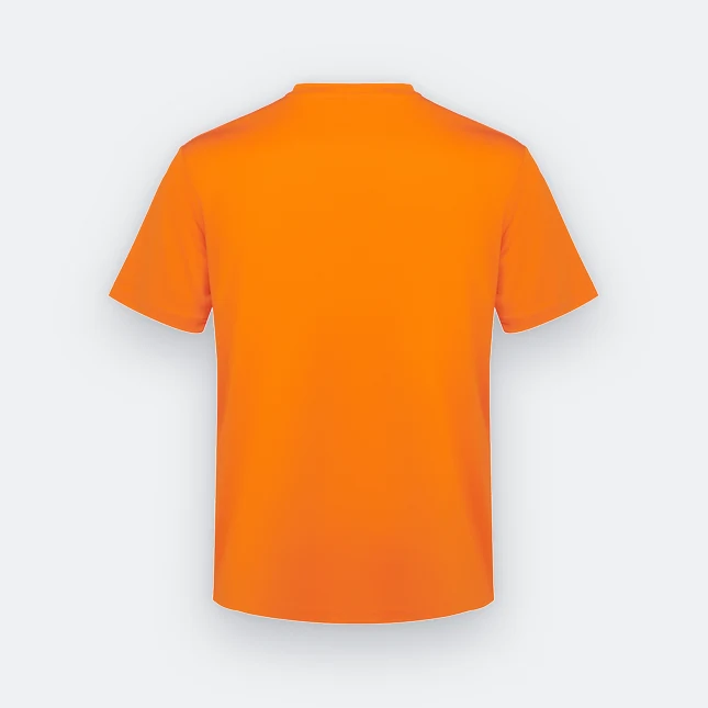 Qd89 quick dry sublimation t-shirt marble swirl orange back view
