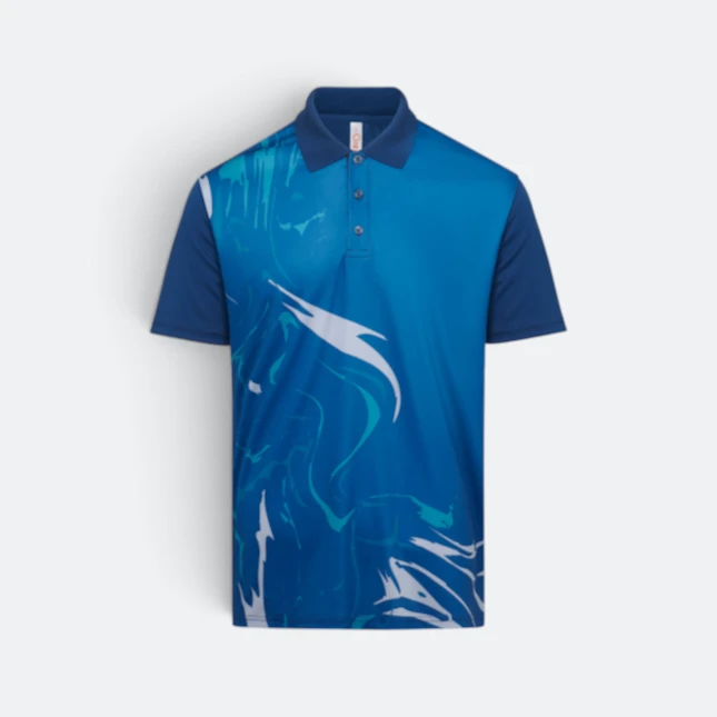 QD90 Quick Dry Sublimation Polo Marble Swirl Navy Pro Qd90 quick dry sublimation polo marble swirl navy pro colour view