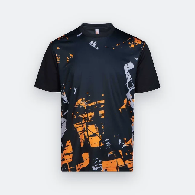 Qd91 quick dry sublimation t-shirt distressed block black colour view