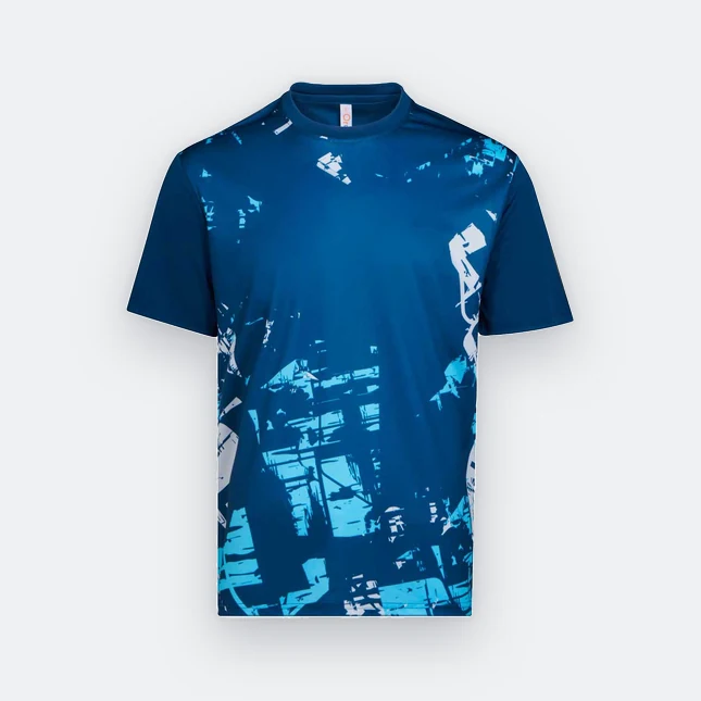 Qd91 quick dry sublimation t-shirt distressed block navy pro colour view