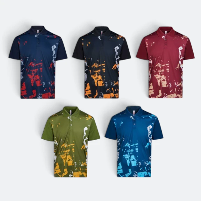 Qd92 quick dry sublimation polo distressed block all colours