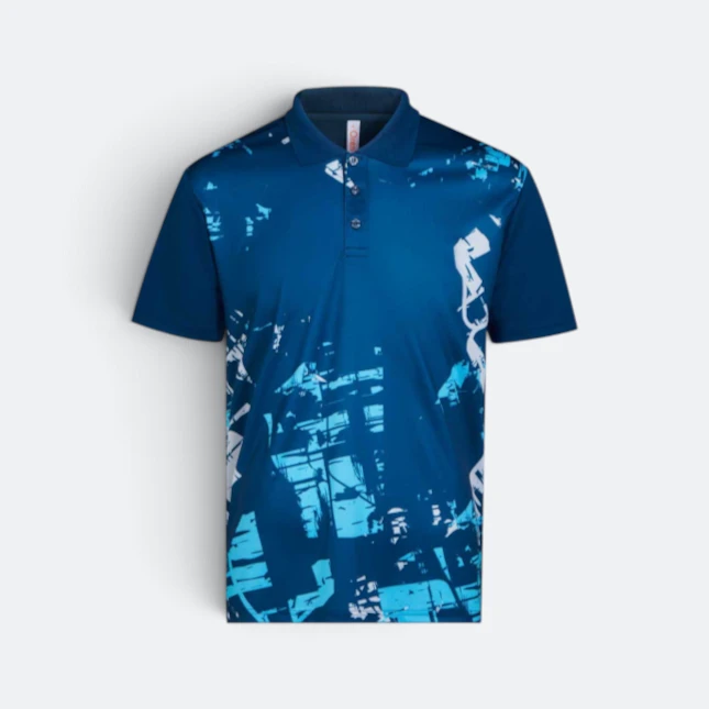 Qd92 quick dry sublimation polo distressed block navy pro colour view