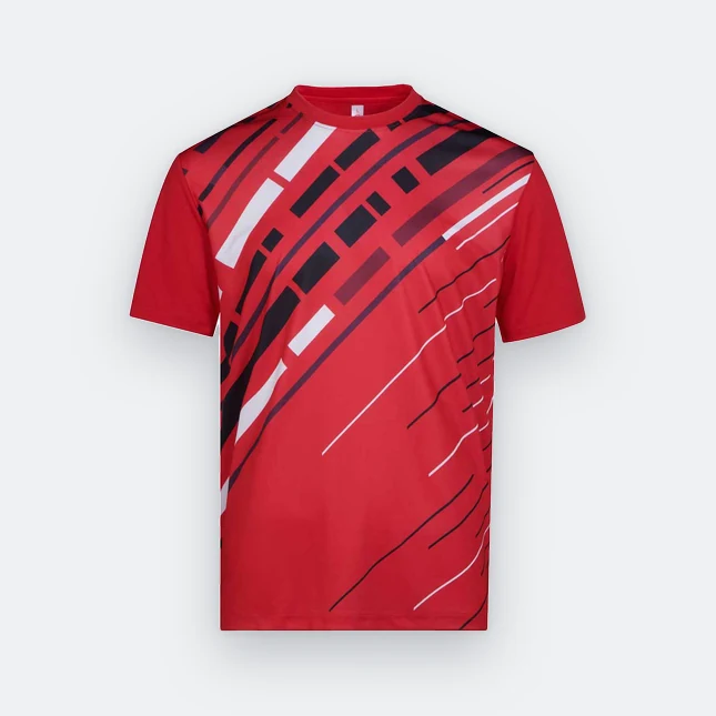 Qd93 quick dry sublimation t-shirt speed line red colour view