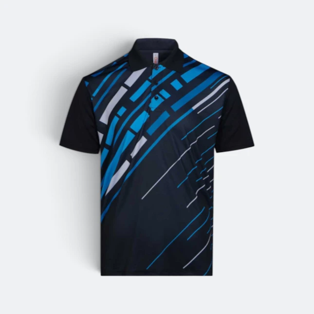 Qd94 quick dry sublimation polo speed line black colour view