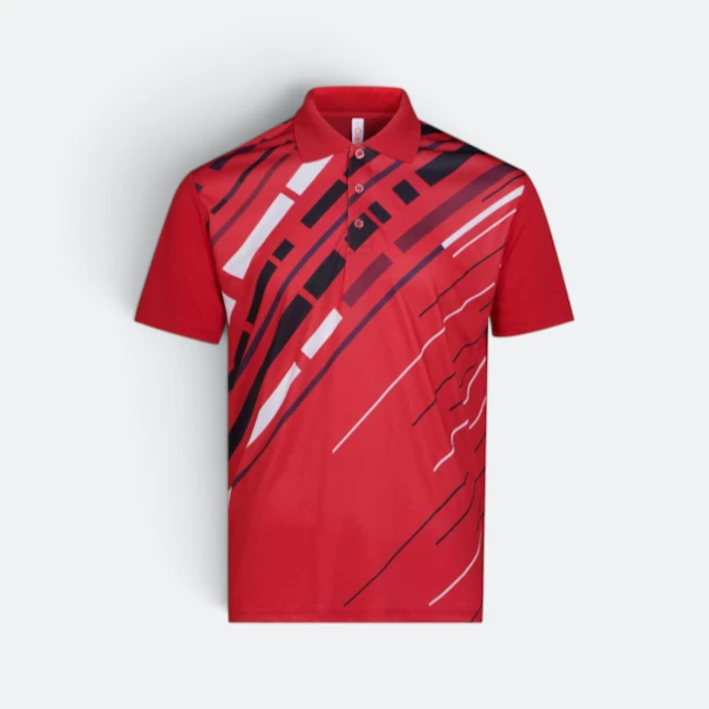 Qd94 quick dry sublimation polo speed line red colour view