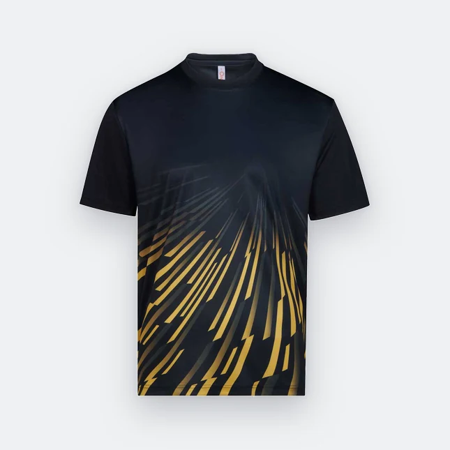 Qd95 quick dry sublimation t-shirt burst black colour view