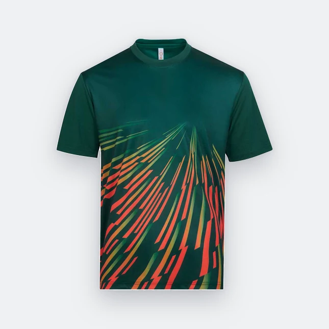 Qd95 quick dry sublimation t-shirt burst forest green colour view