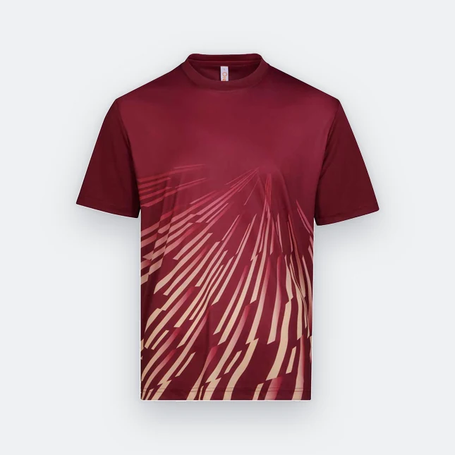 Qd95 quick dry sublimation t-shirt burst maroon colour view