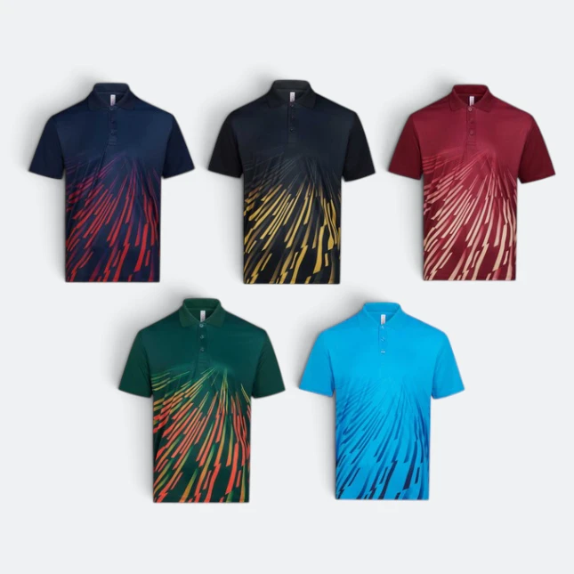 Qd96 quick dry sublimation polo burst all colours
