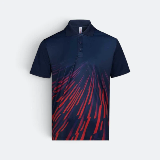Qd96 quick dry sublimation polo burst navy colour view