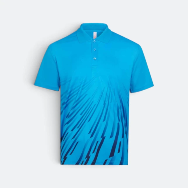 Qd96 quick dry sublimation polo burst sea blue colour view
