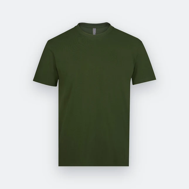 Rn60 combed cotton (190gsm) short sleeve basic t-shirt army green colour view