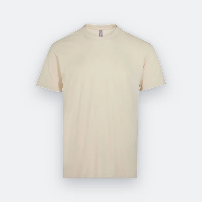 Rn60 combed cotton (190gsm) short sleeve basic t-shirt beige cream colour view