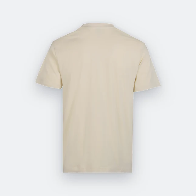 Rn60 combed cotton (190gsm) short sleeve basic t-shirt beige cream back view