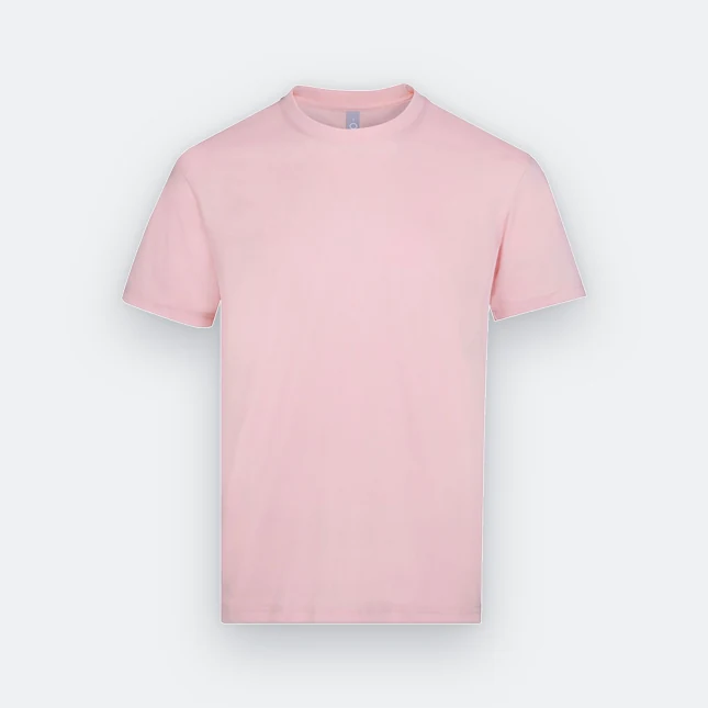 Rn60 combed cotton (190gsm) short sleeve basic t-shirt pink colour view