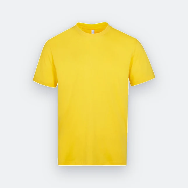 Rn60 combed cotton (190gsm) short sleeve basic t-shirt yellow colour view