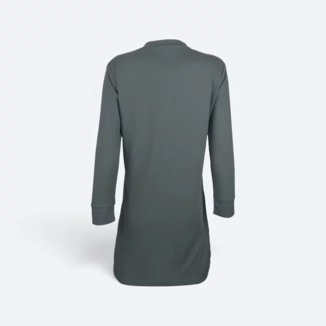 SK05 Quick Dry Long Sleeve Basic Muslimah Dark Grey Sk05 quick dry long sleeve basic muslimah dark grey back view
