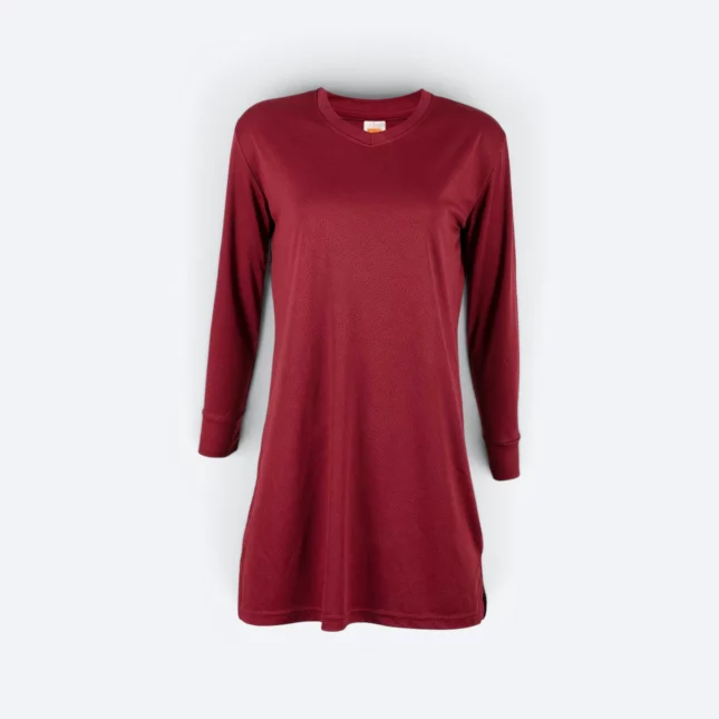 SK05 Quick Dry Long Sleeve Basic Muslimah Maroon Sk05 quick dry long sleeve basic muslimah maroon colour view