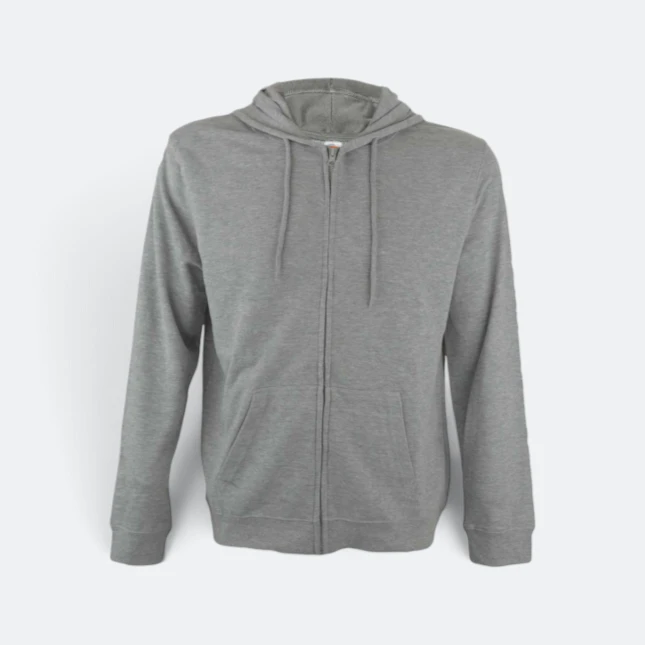 Ss10 full-zip hoodie ash grey colour view