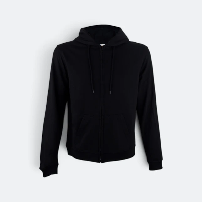 Ss10 full-zip hoodie black colour view
