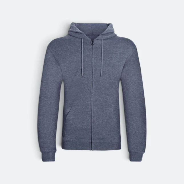Ss10 full-zip hoodie dark grey melange colour view