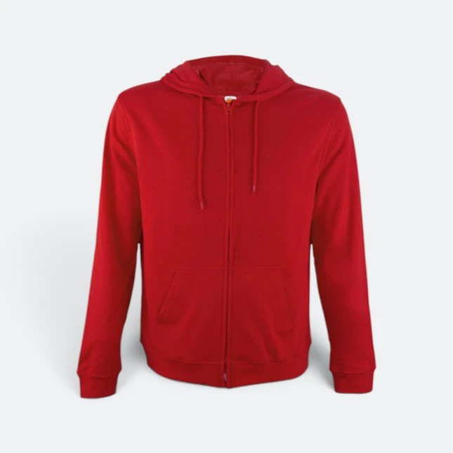 Ss10 full-zip hoodie red colour view