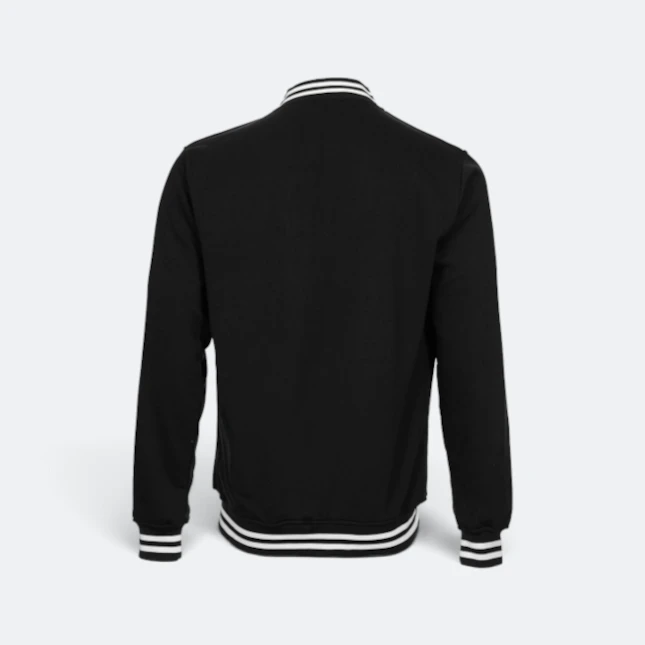 Ss13 full-zip varsity jacket black-white back view