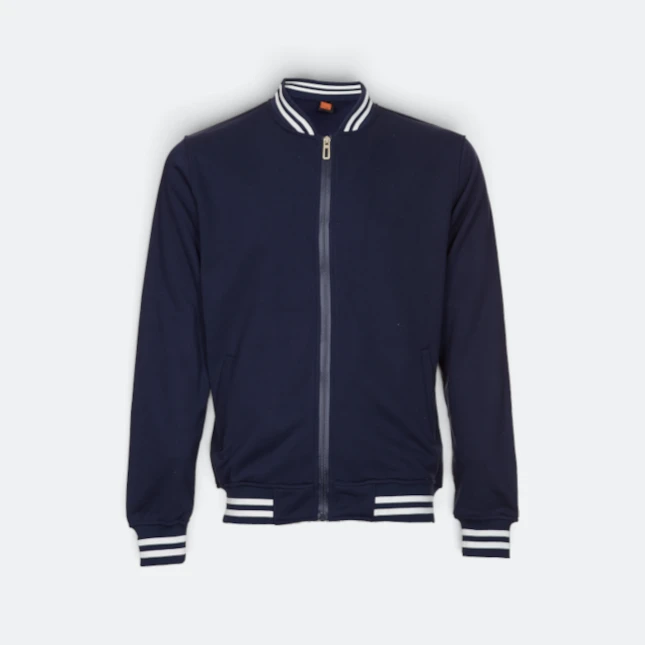 Ss13 full-zip varsity jacket navy pro-white colour view