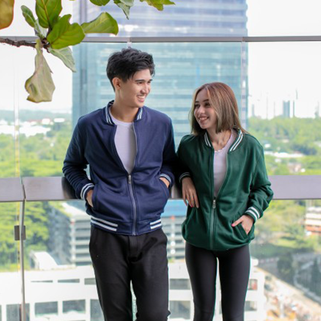 Ss13 full-zip varsity jacket navy pro-white 1 colour view