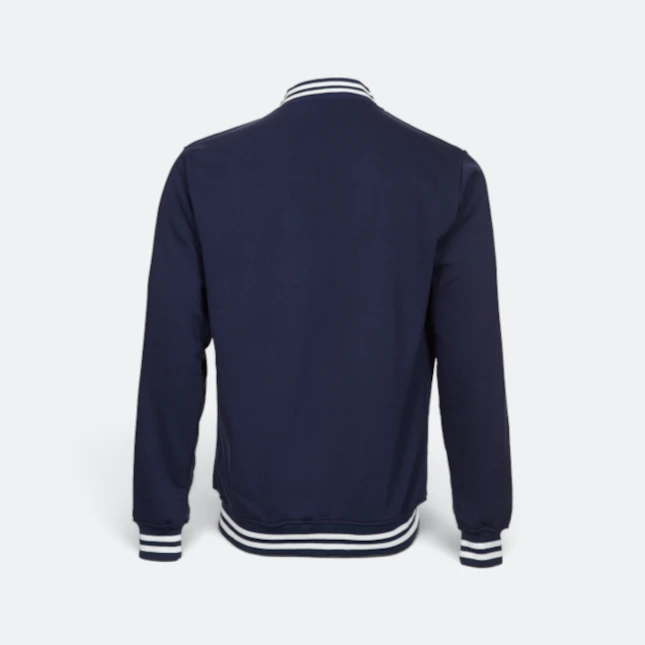 Ss13 full-zip varsity jacket navy pro-white back view