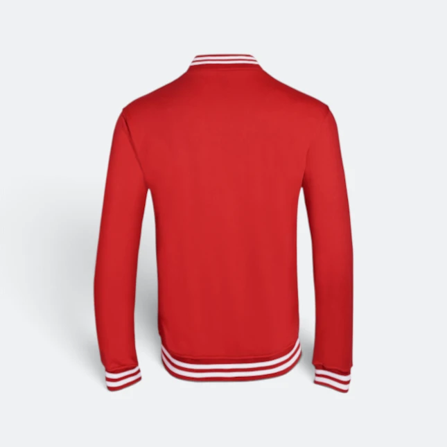 Ss13 full-zip varsity jacket red-white back view