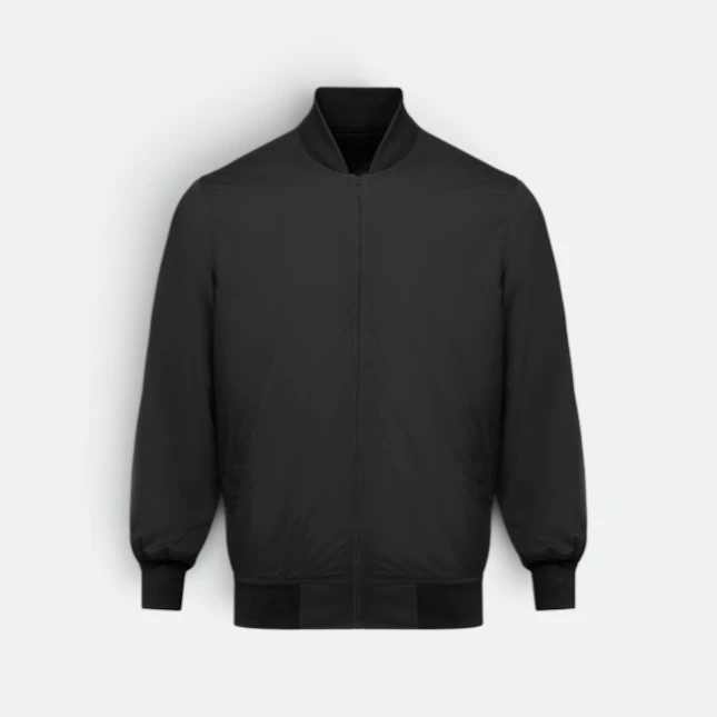 Ss15 full-zip bomber jacket black colour view