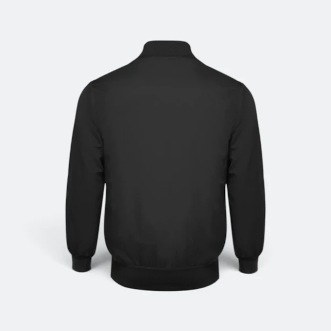 Ss15 full-zip bomber jacket black back view