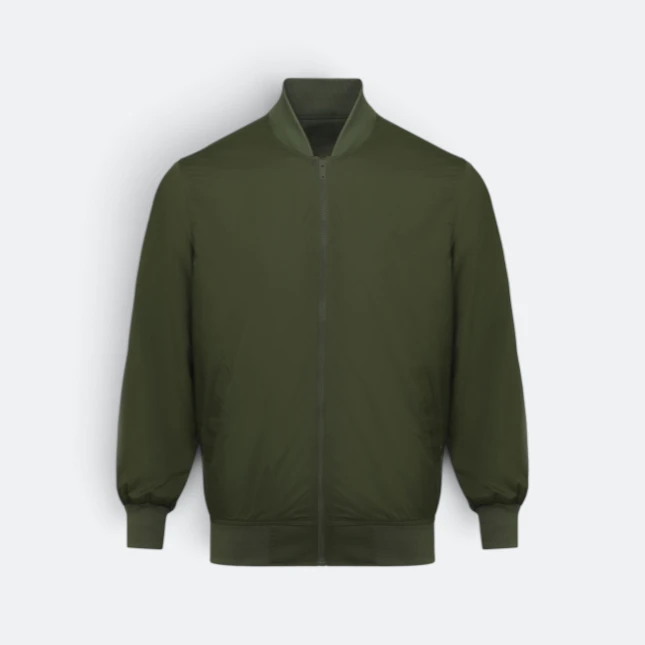Ss15 full-zip bomber jacket khaki green colour view