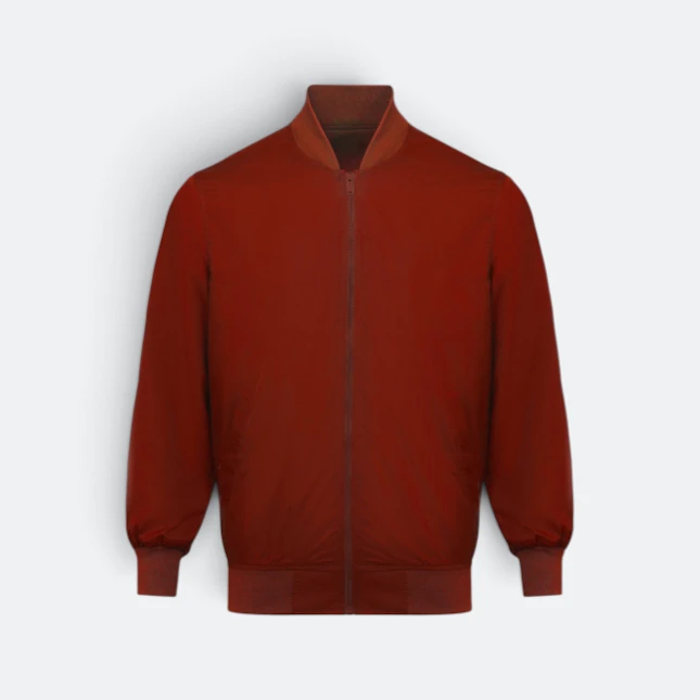Ss15 full-zip bomber jacket maroon colour view
