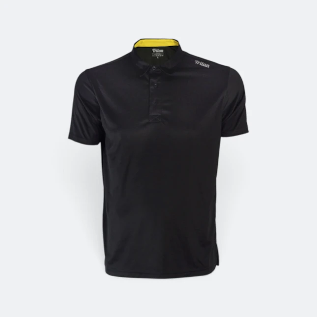 TT01 Tritan Premium Microfibre Activewear Polo Black Tt01 tritan premium microfibre activewear polo black colour view