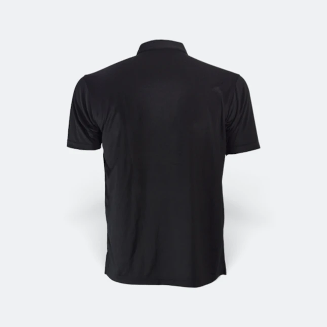 TT01 Tritan Premium Microfibre Activewear Polo Black Tt01 tritan premium microfibre activewear polo black back view