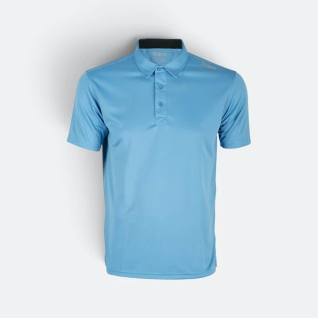 TT01 Tritan Premium Microfibre Activewear Polo Medium Blue Tt01 tritan premium microfibre activewear polo medium blue colour view