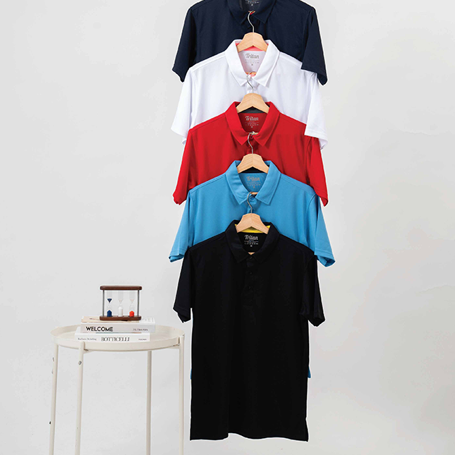 TT01 Tritan Premium Microfibre Activewear Polo Model 1 Tt01 tritan premium microfibre activewear polo worn by model