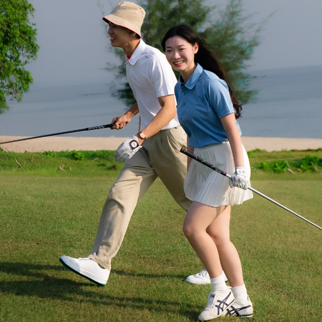 TT01 Tritan Premium Microfibre Activewear Polo Model 1 Tt01 tritan premium microfibre activewear polo worn by model
