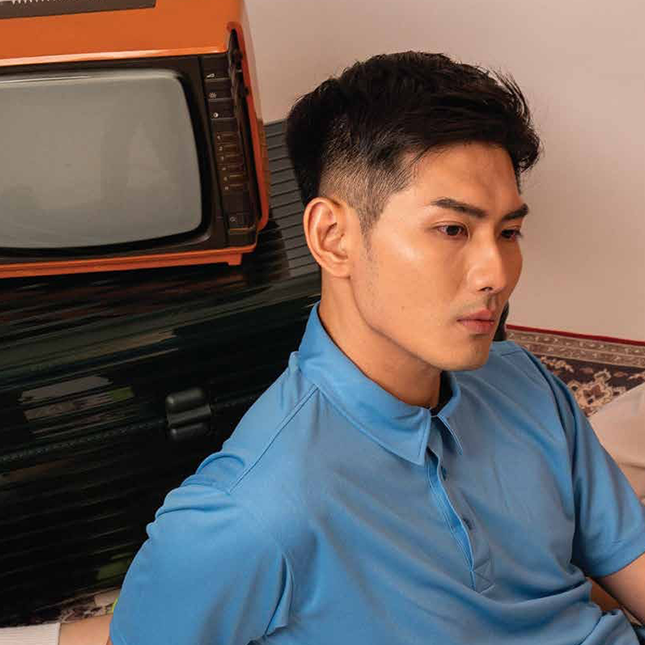 TT01 Tritan Premium Microfibre Activewear Polo Model 3 Tt01 tritan premium microfibre activewear polo worn by model