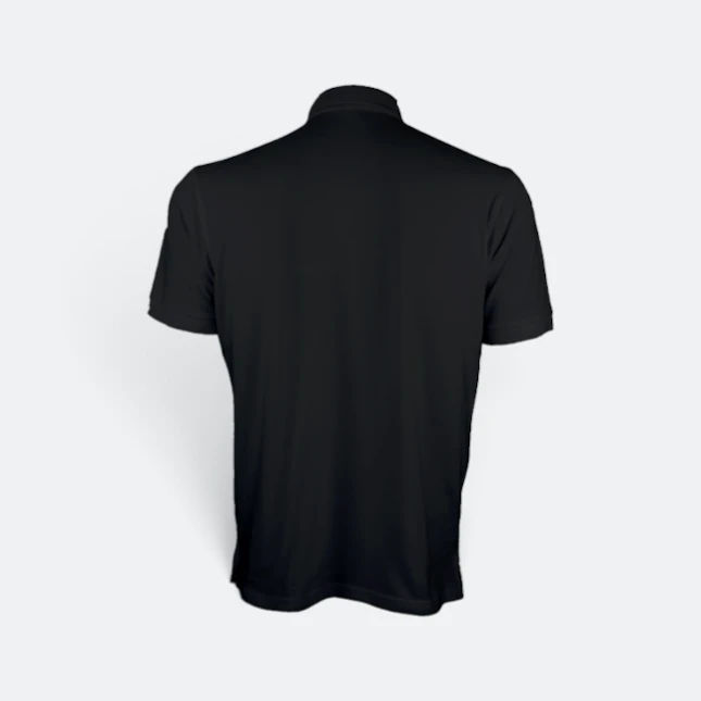 TT02 Tritan Premium CVC Combed Cotton Polo Black Tt02 tritan premium cvc combed cotton polo black back view