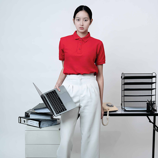 TT02 Tritan Premium CVC Combed Cotton Polo Model 3 Tt02 tritan premium cvc combed cotton polo worn by model