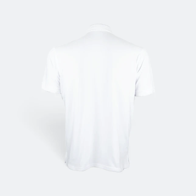 TT02 Tritan Premium CVC Combed Cotton Polo White Tt02 tritan premium cvc combed cotton polo white back view