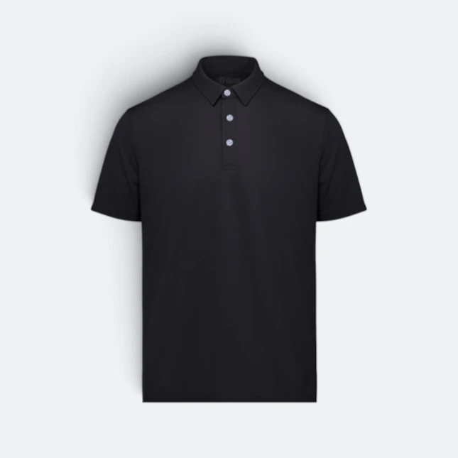 TT03 Tritan Premium Tencel Roma Polo Black Tt03 tritan premium tencel roma polo black colour view