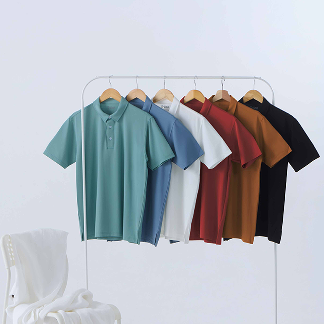 TT03 Tritan Premium Tencel Roma Polo Model 1 Tt03 tritan premium tencel roma polo worn by model