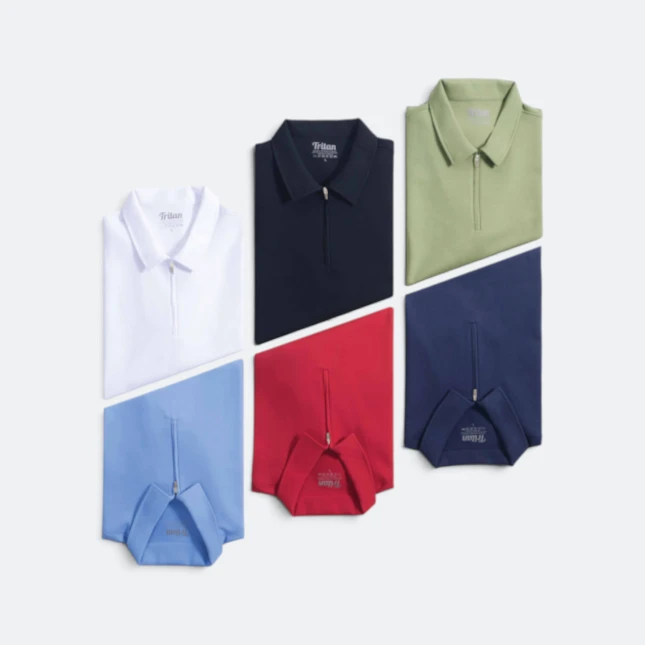 TT04 Tritan Premium Cotton-Poly Blend Polo Model 1 Tt04 tritan premium cotton-poly blend polo worn by model