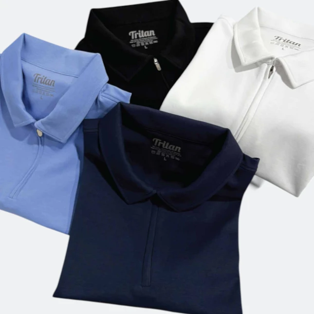 TT04 Tritan Premium Cotton-Poly Blend Polo Model 4 Tt04 tritan premium cotton-poly blend polo worn by model